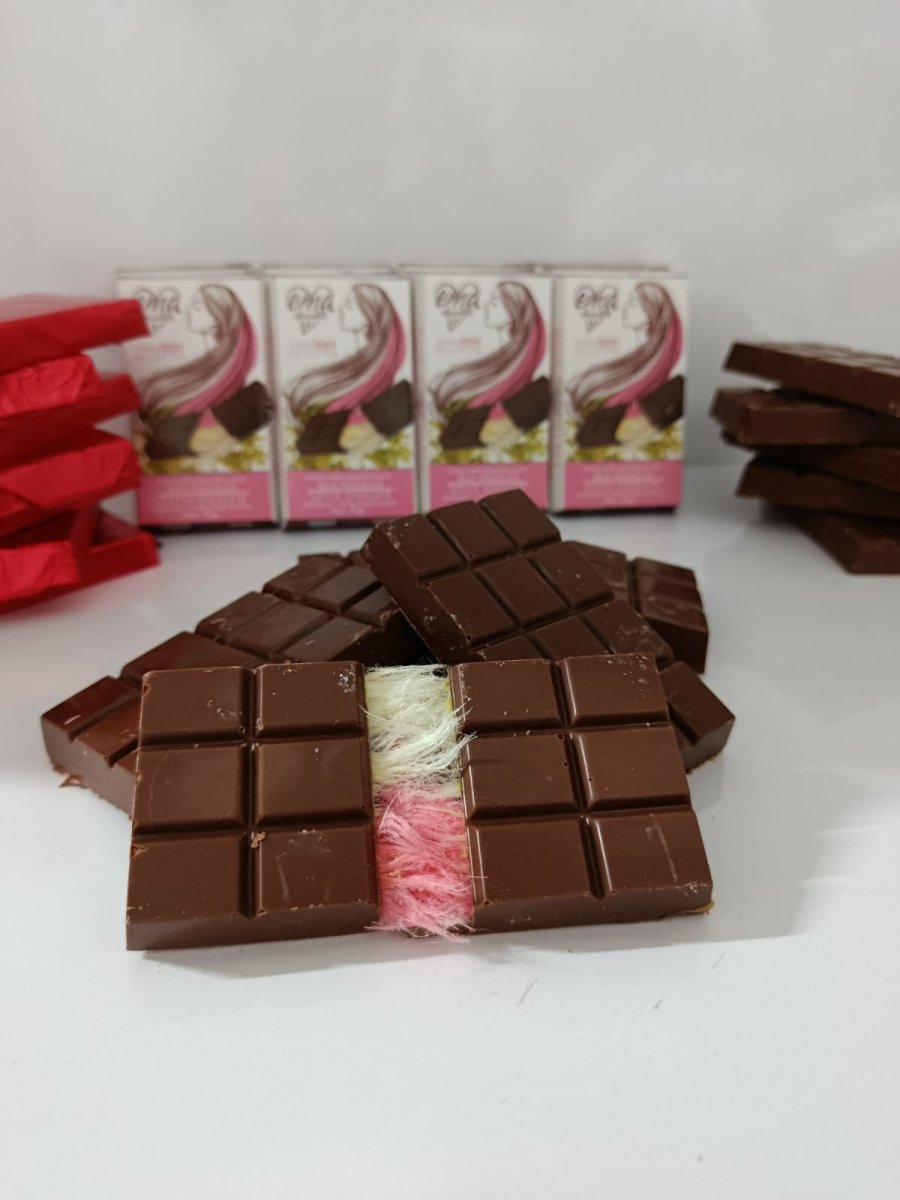 Angel Hair Milk Chocolate with Pistachio & Cotton Candy - 100gr - TryAladdin