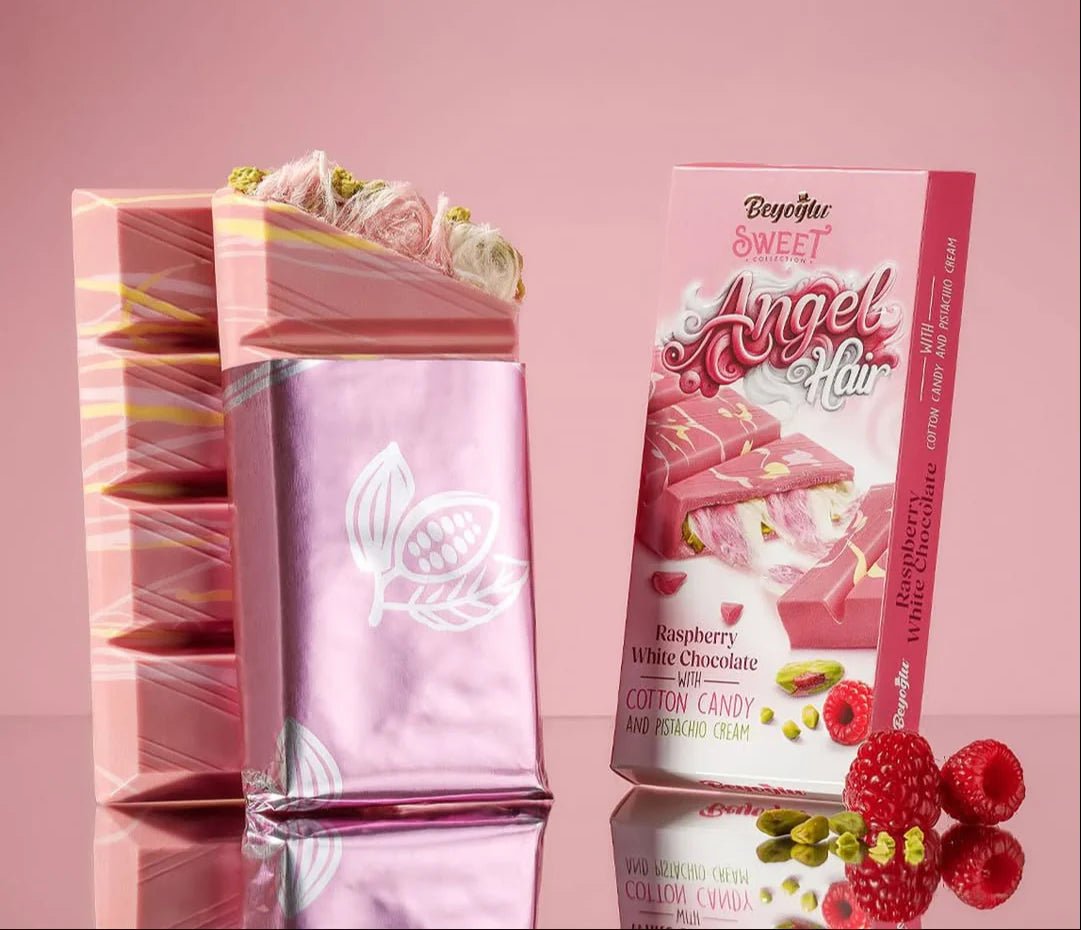 Beyoglu | Angel Hair Raspberry Chocolate with Cotton Candy and Pistachio Cream - TryAladdin