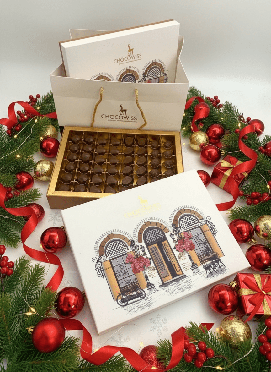 Chocowiss Premium 'Boutique' Assortment - Dubai - Style Pistachio & Kadaif Pralines - 550g - TryAladdin