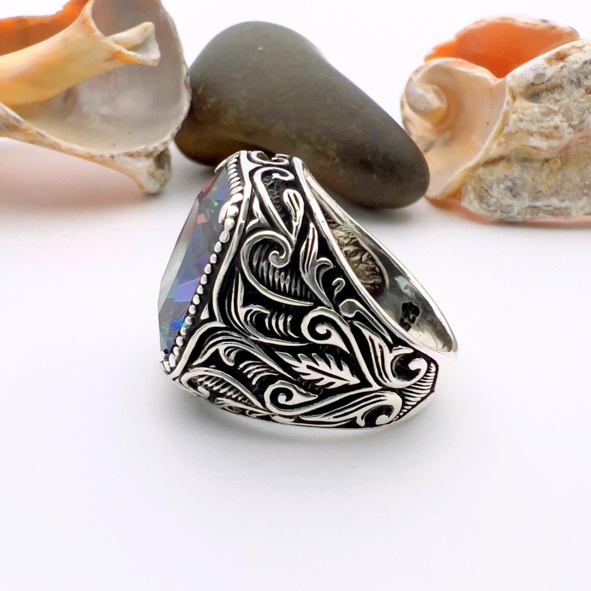 Mystic Topaz Stone Men's Ring - TryAladdin