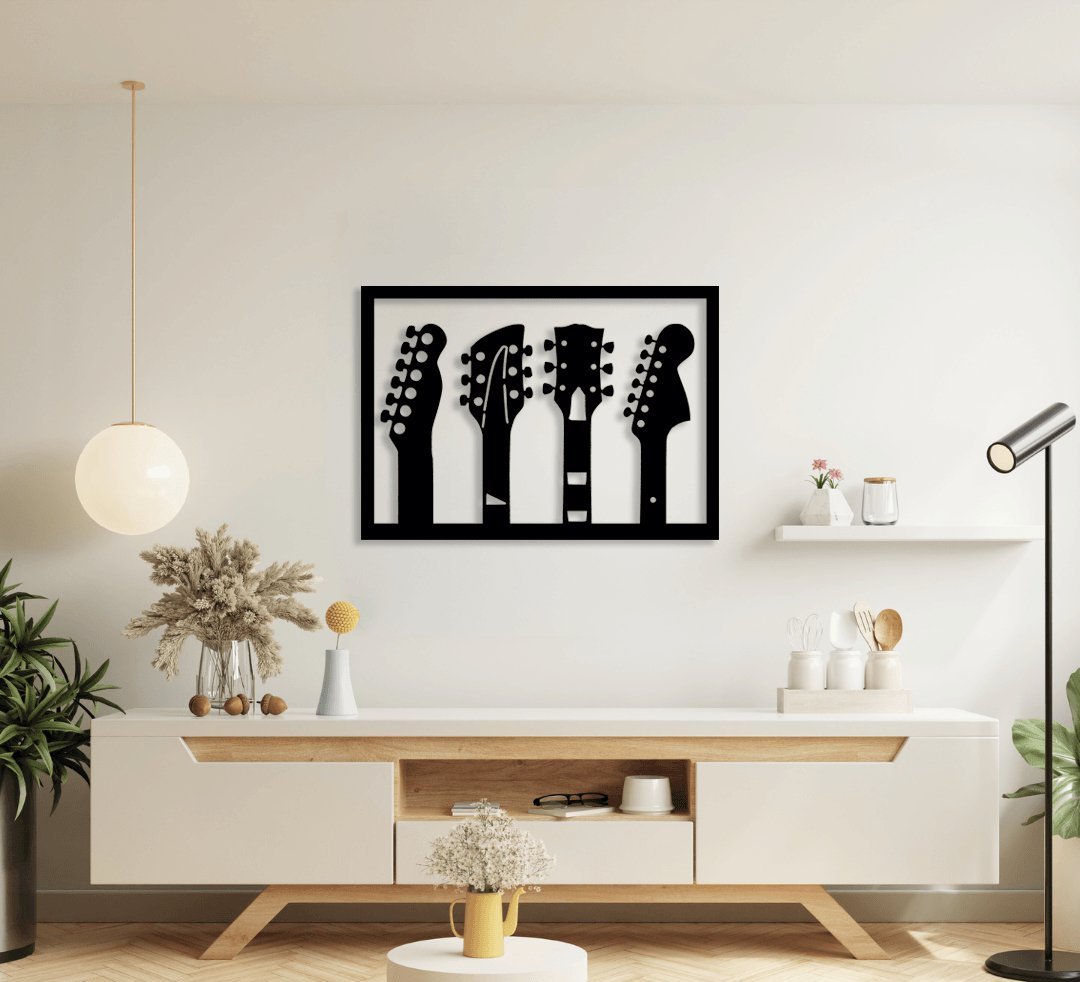 NR Dizayn | 4 - Piece Guitar Decorative Metal Wall Art - TryAladdin