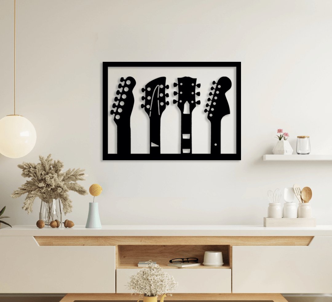 NR Dizayn | 4 - Piece Guitar Decorative Metal Wall Art - TryAladdin