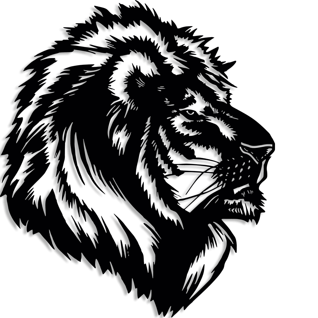 NR Dizayn | Lion Motif Decorative Metal Wall Art - TryAladdin