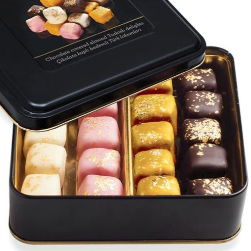 Selamlique Mixed Turkish Delight - Chocolate Covered Almond Delight Sprinkled with Gold Dust - TryAladdin