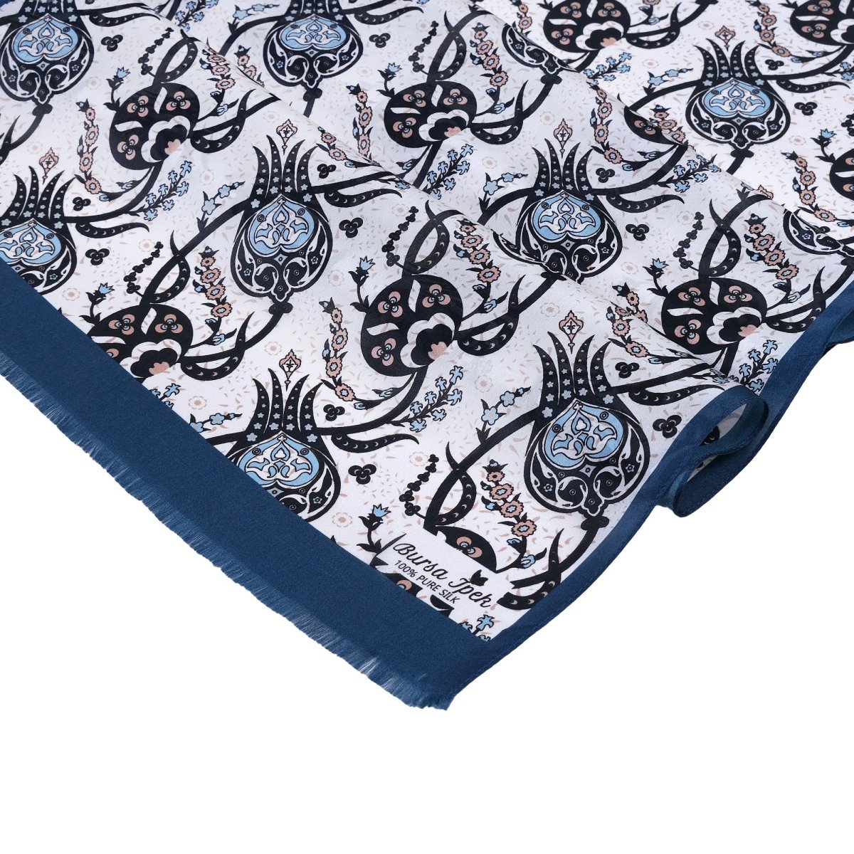 Sirali Lale Breathable Silk Scarf in Teal Color - TryAladdin