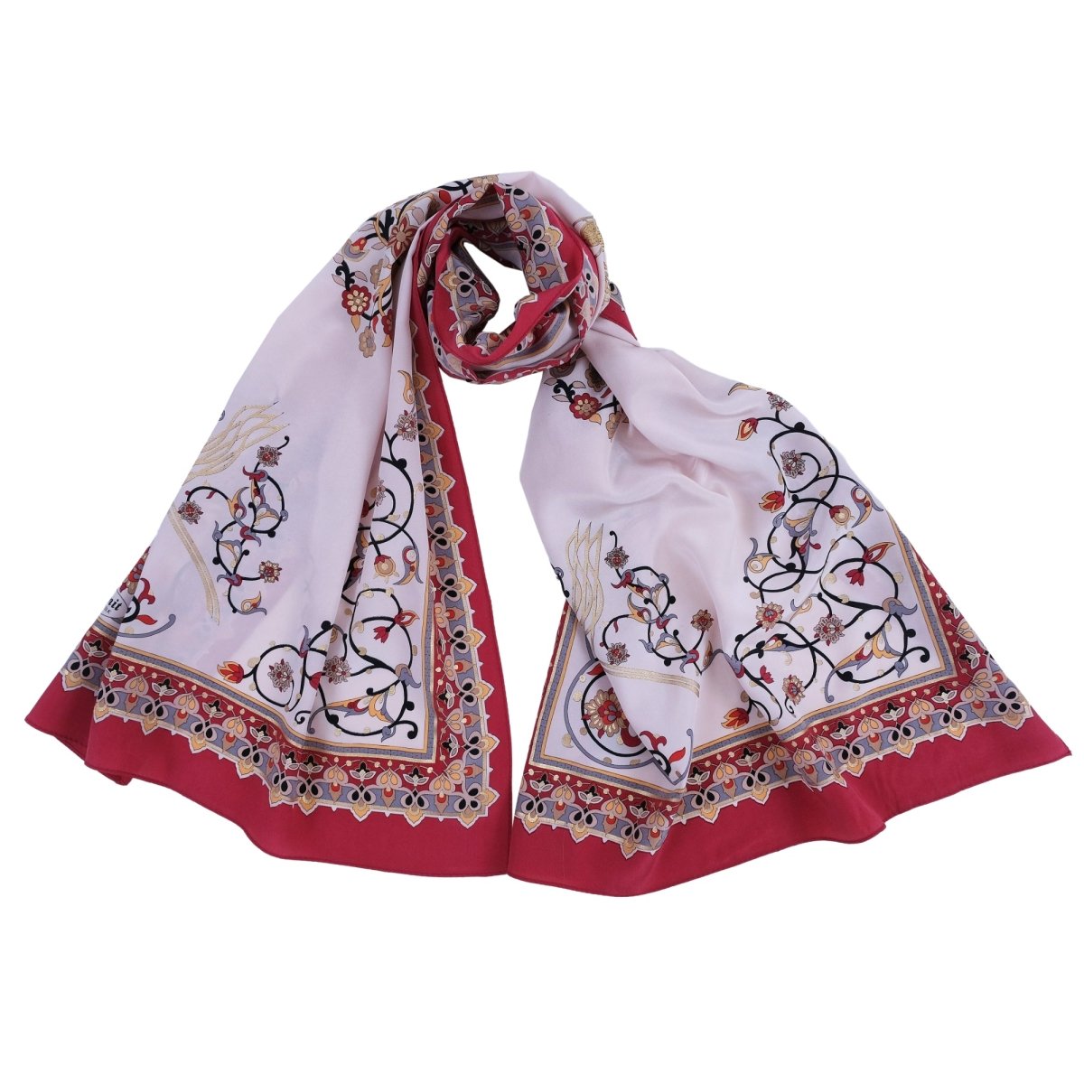 Tugra Breathable Lightweight Scarf in Red Color - TryAladdin