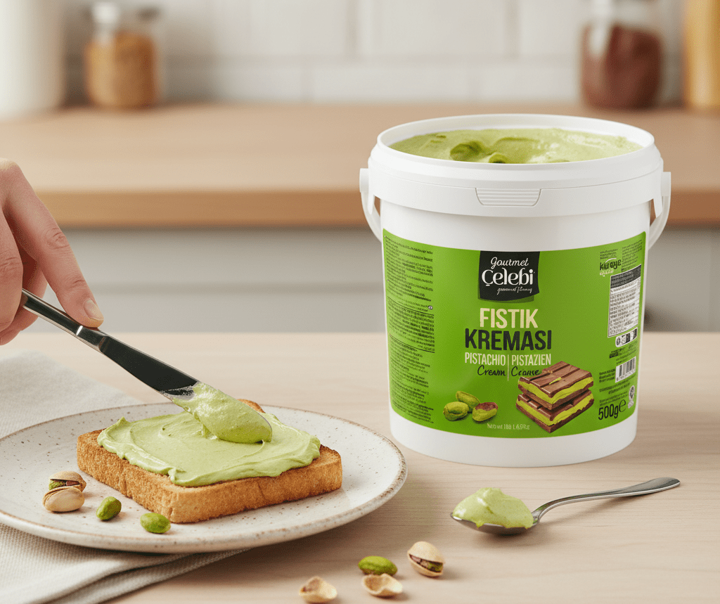 Celebiogullari Professional Antep Pistachio Cream (20% Pistachio) - 500g, 1kg & 5kg Buckets - TryAladdin
