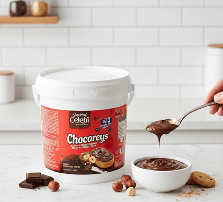 Celebiogullari Professional Cocoa Hazelnut Cream (13% Hazelnut) - 500g, 1kg & 5kg Buckets - TryAladdin